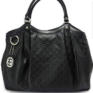 Gucci Large Sukey black Guccissima leather bag